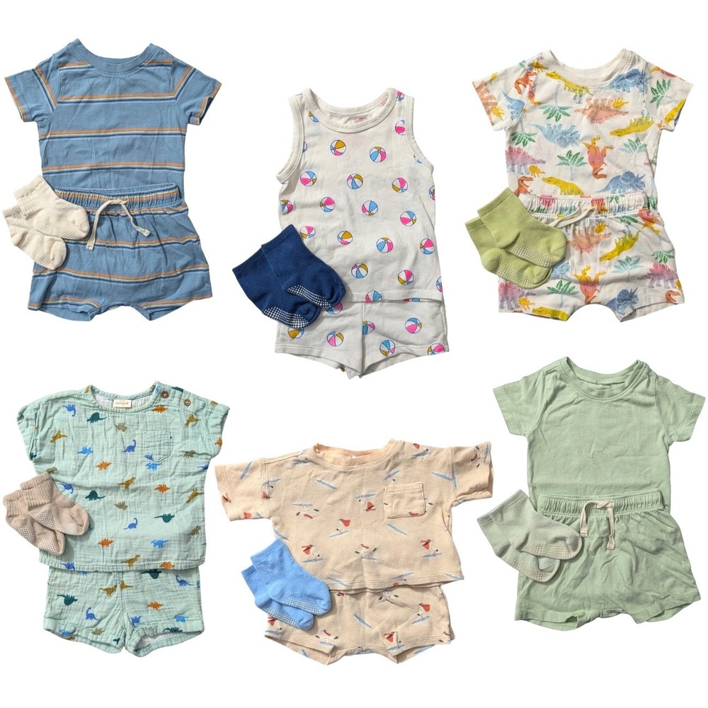 Adorable 18M Baby Outfit Bundle 6 Sets Matching Socks Cat & Jack Old Navy